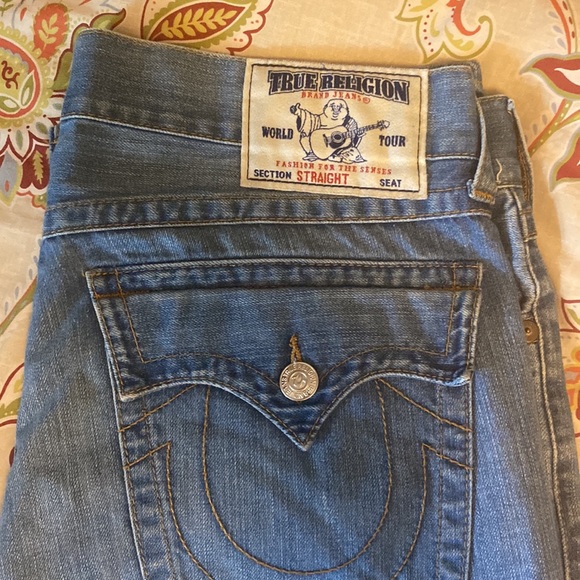 True Religion Jeans Size 36 STRAIGHT Blue - Picture 2 of 3